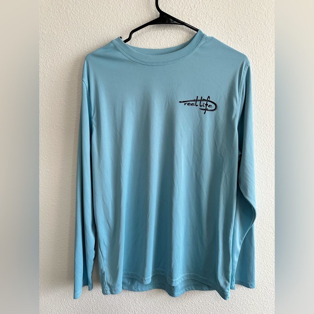 Reel Life Men's Sun Defender Long Sleeve UPF 50 UV Tee Size Medium Blue